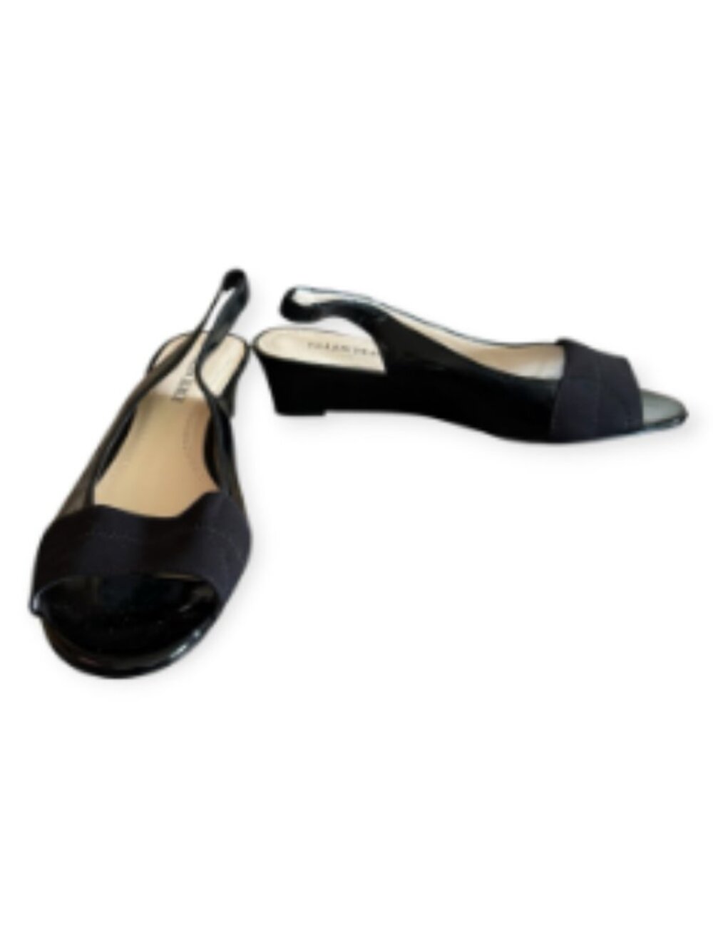 Ellen Tracy ETJACK1 Black Slingback Peep Toe Block Heel Shoes Size 8